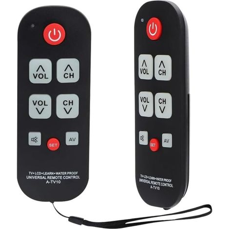 Universelle TV-Fernbedienung mit großen Tasten für Senioren, einfache Installation, für Fernseher, LCDs und Desktop-Computer. (1/5)