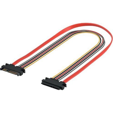 PC SATA Daten- und Stromkabel-Verlängerung, SATA Kombi-Stecker Daten + Stromversorgung. Kabellänge 0.5 m (1/2)