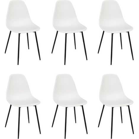 Lot de 6 Chaises "Gustav" 87cm Blanc (1/5)