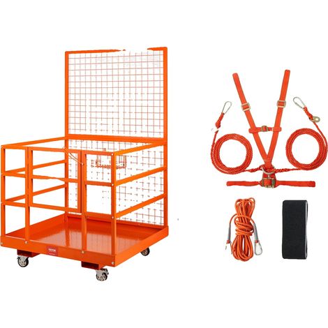 Jaula de seguridad para montacargas, material de acero, capacidad de 1400 lb, fácil instalación, 43 x 45 pulgadas. (1/2)
