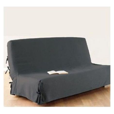 Housse de clic clac 140x200 cm gris foncé 100% coton