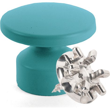 Kit de Fixation : Vis placo Longueur 20 mm Alu + Grande Patère convexe Bleu canard - L'Attachante (1/5)