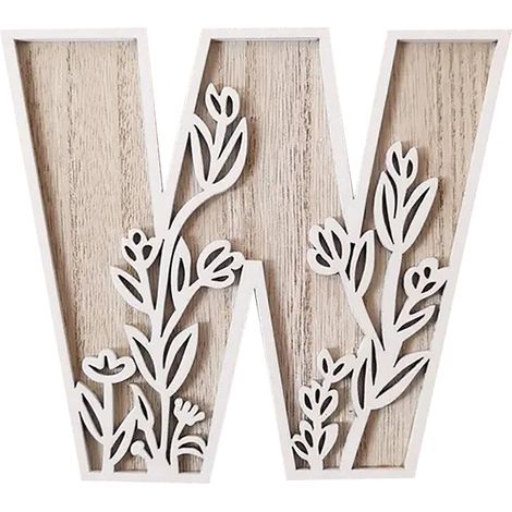 Lettres En Bois - 5 Pouces - Alphabet A À Z - Peinture Possible - Décoration Murale Pour Chambre D'Enfant Mariage Maison - Lot De 26 (1/5)