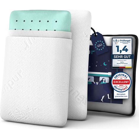 ZenPur Cuscino Memory Foam Ortopedico, Ergonomico, Antibatterico con Fodera in Fibra di bambù, Ideale per Dolori Cervicali - Ipoallergenico e Altamente Traspirante (1/5)
