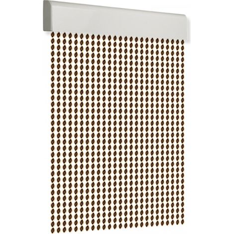 Cortina para puerta 120x210cm cordon espiral "Nº2" color marrón-beige