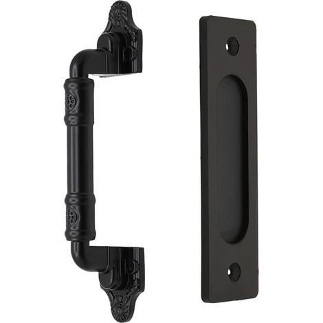 Für Scheunentore, Aluminiumlegierung, hochbelastbar, schwarz (Schwarz B - 247 mm) (1/5)