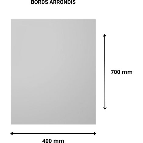 Plaque verre acrylique miroir 3 mm - 40 x 70 cm (400 x 700 mm) - Verre synthétique - Bord arrondis - Plexiglass