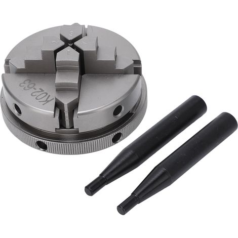 Mandrin de tour à 4 mors de 63mm, auto-centreur réversible avec 2 leviers, outil de serrage pour menuiserie. (1/5)