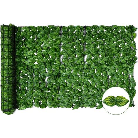 Valla de privacidad de hiedra artificial - 0,5 m x 3 m - Hojas de sandía (1/5)