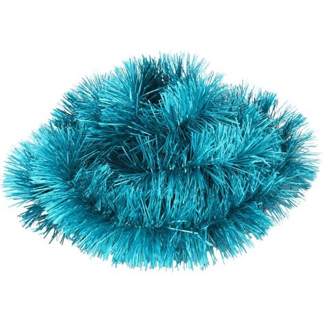 Ghirlanda per albero di Natale turchese in lamina metallizzata, diametro 7 cm, lunghezza 2 m (1/3)