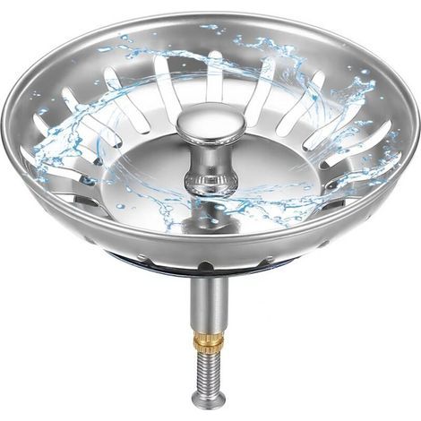 Filtre à Évier de Cuisine Ø 79mm, 1 Filtre Bouchon Evier Cuisine avec Hauteur Réglable, Bouchon Evier Cuisine en Acier Inoxydable 304, Bonde Evier (1/5)