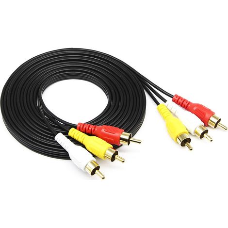 Câble vidéo caméra 3,5 mm vers RCA AV, câble mâle 3,5 mm vers fiche mâle 3RCA pour câble Audio stéréo AUX pour Smartphones, MP3, tablettes, Haut-parleurs, Home cinéma (3RCA à 3RCA 1.8m) (1/5)