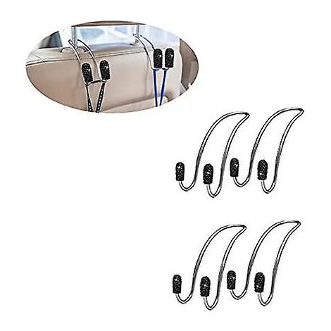 Crochets pour appuie-tête de voiture (lot de 4), robustes et durables, pour SUV, camions et autres véhicules (Black Diamond) (1/4)