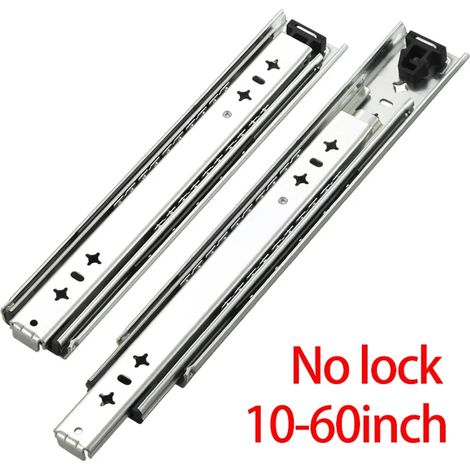 (Sans verrou - 50 cm) 1 paire de glissières de tiroir robustes sans verrou, capacité de charge 500 lb, à roulement à billes, extension complète, rail de guidage à 3 plis. (1/5)