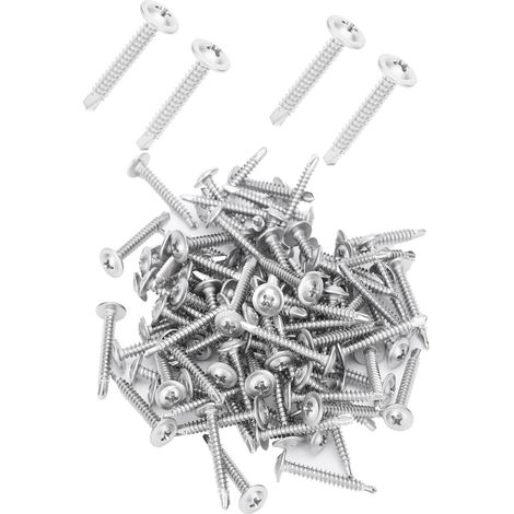 Vis à tôle inox 410 tête fraisée Phillips M4.2 x 32 mm, lot de 500 pièces avec rondelle intégrée, visserie autoforeuse robuste. (1/5)