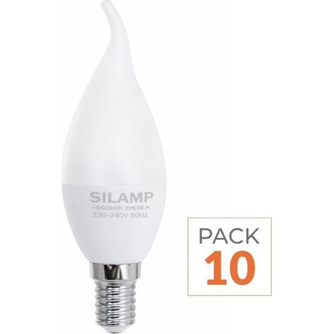 Ampoule LED E14 Flamme 8W 220V Ø38mm (Pack de 10) - Blanc Chaud 2300K - 3500K - SILAMP
