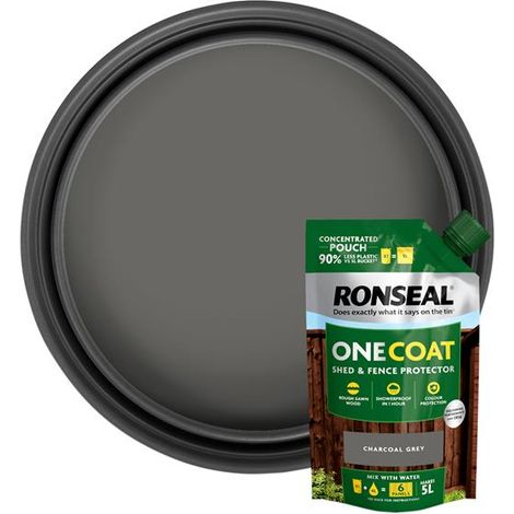 Ronseal One Coat Shed & Fence Refill Pouch Charcoal Grey 950ml RSLOCFLCGPCH