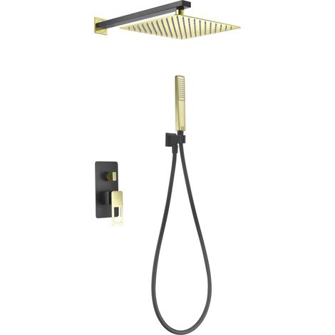 Conjunto ducha monomando empotrado Suecia negro or IMEX BDC032-6NGOLD (1/5)