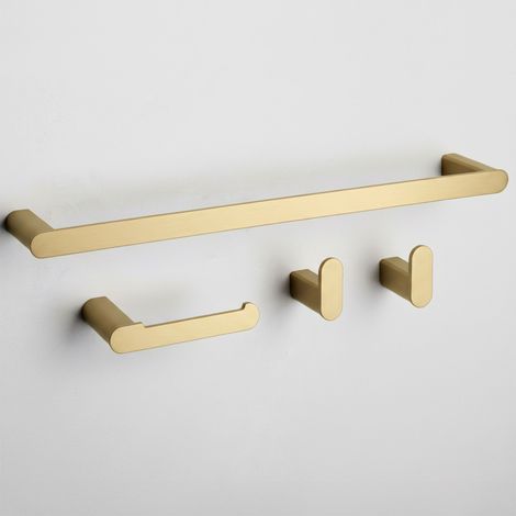 JUEGO DE COLGADORES DE BAÑO REA MATI BRUSH GOLD 4 PIECES