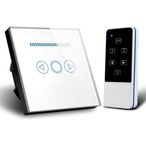 Variateur d’intensité lumineuse tactile avec télécommande en verre Crystal - Interrupteur intelligent,Smart Switch Télécommande sans fil Touch Gradation Interrupteur LED Panneau en verre trempé (1/5)