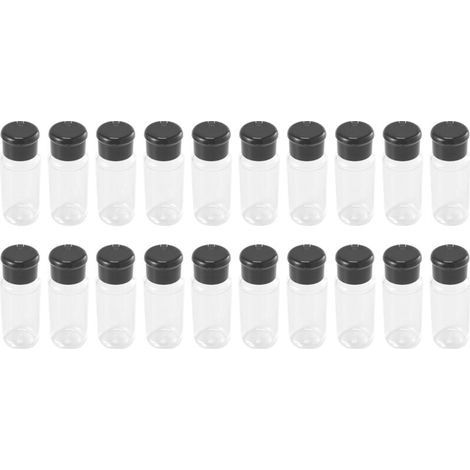 20 PièCes SéRies / Ensemble 100 Ml éPices Sel Poivre Shakers Noir Assaisonnement Pot Peut Bouteille Barbecue Condiment Cuisine Gadget Outil (1/4)