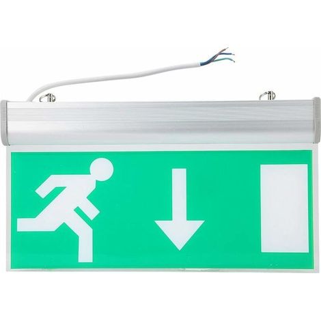 – Éclairage de sortie de secours à LED – Feux d'évacuation de sécurité verts – Panneau acrylique résistant – Application centres commerciaux et gares (1/5)
