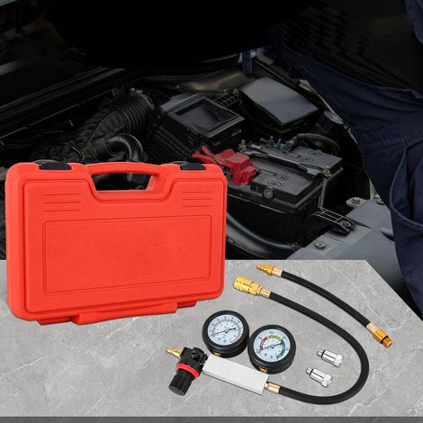 Kit d'outils automobiles, détecteur de fuites de cylindres, détecteur de fuites de manomètre de compression pour moteur à essence, avec 2 bougies d'allumage. (1/5)