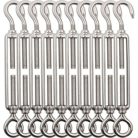 Bardusch - Tendeur de Câble - Acier Inoxydable - M5 - 10 Pièces - Crochet et Œil - Résistant à la corrosion (1/4)