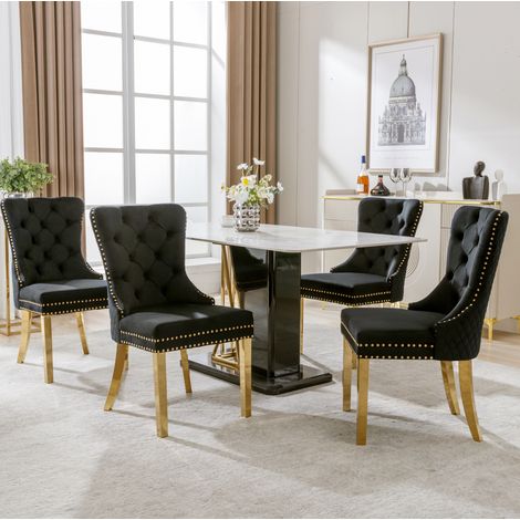 Silla comedor tapizada con respaldo decorativo OKMYHOME (1/5)