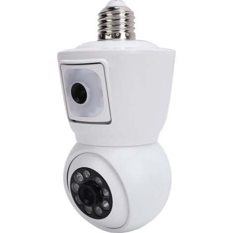 Caméra de sécurité binoculaire sans fil avec ampoule intégrée, utilisable en extérieur et en intérieur via WiFi, 110-240 V (1/5)