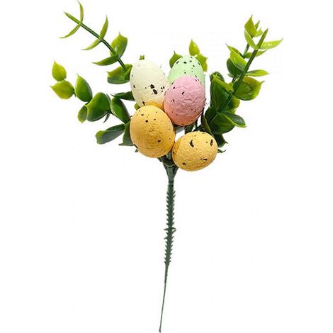 Décoration de Pâques, branche d'arbre à œufs, bâtonnets d'œufs de Pâques artificiels, vase de Pâques artificiel pour la maison, célébration de Pâques, printemps (1/5)