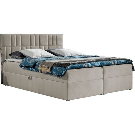 Lit boxspring Pons, Paros 2, Continental, Unique, 120x200, Tissu, Disponible, 124x208x103cm (1/5)