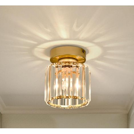 Moderne, leichte LED-Deckenleuchte mit rundem, goldenem Lampenschirm (1/5)