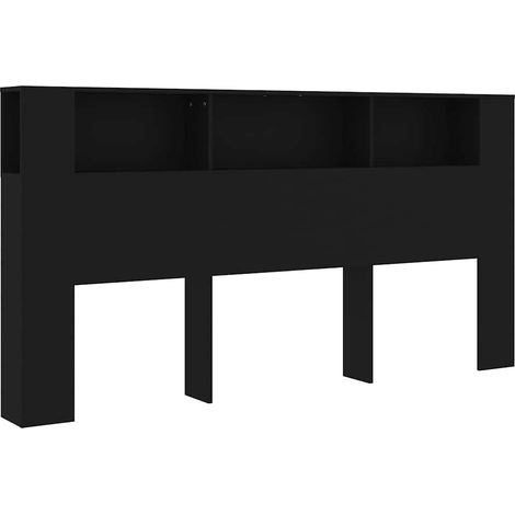 Maison Exclusive - Mueble cabecero negro 200x18,5x104,5 cm (1/5)
