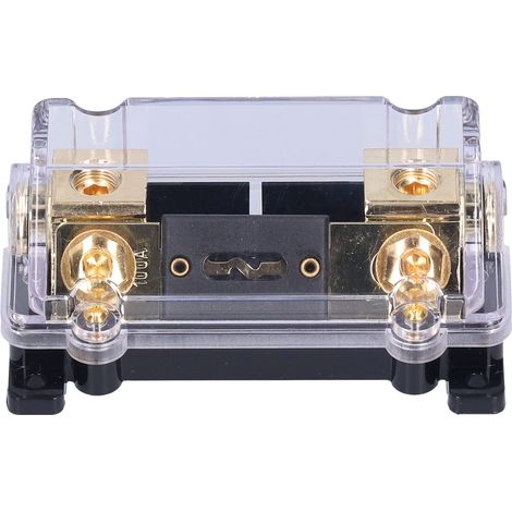 Porte-fusible 0/2/4 AWG, 1 entrée, 1 sortie, porte-fusible ANL à insertion directe avec fusible de 100 ampères, convient aux systèmes automobiles, marins et audio. (1/5)