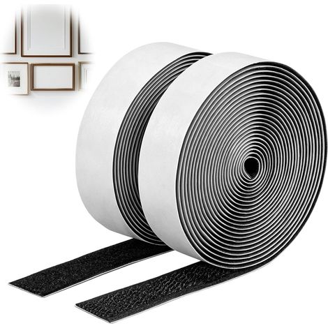 3 m Autocollant Double Face Extra Fort 2CM x 3M, Bande Scratch Adhésive Puissant pour Intérieur et Extérieur, Scotch Auto Agrippante Noir pour Fixation Bricolage et Ménage (1/5)