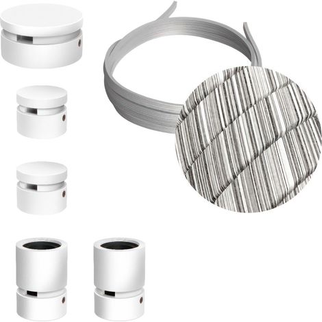 Sistema Filé Wiggle Kit - con cavo di 3 m per catenaria e 5 componenti in legno verniciato bianco per interni