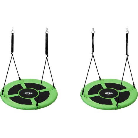 Columpio de platillo verde, diversión al aire libre, 101,6 cm de diámetro, paquete de 2 (1/5)