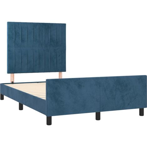 Giroletto senza Materasso Blu Scuro 120x190 cm Velluto vidaXL (1/4)