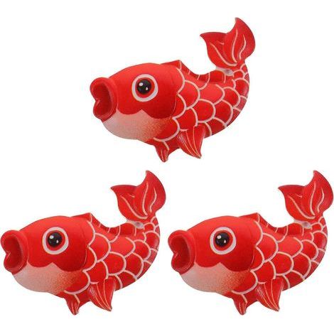 Set mit 3 dekorativen Kühlschrankmagneten in Fischform – 5,8 x 3,5 cm – Rot (1/4)