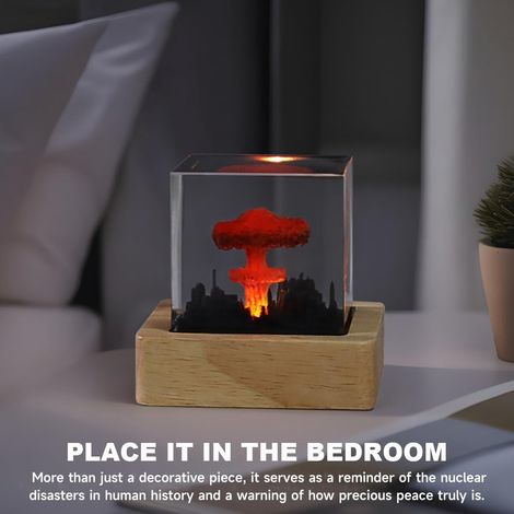 Lampe à lave - Veilleuse décorative en forme de champignon 3D - Mini lampe de chevet USB, en résine époxy, idéale pour les chambres et les bureaux. (1/5)