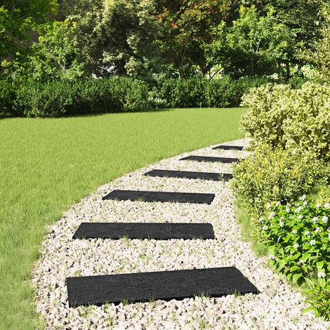 vidaXL Pietra da Passo 6 pcs Nero 60,5 x 25 x 2 cm Gomma