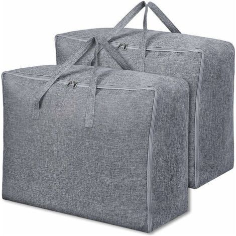LAN Aufbewahrungstaschen für Kleidung unter dem Bett, 2er-Set, Bettdecken-Aufbewahrungstaschen mit verstärkten Griffen für Bettdecken, Decken, Kissen, Jacken, 60 x 40 x 24 cm, 58 l (1/5)
