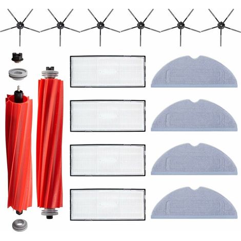 Ensemble d'accessoires de 16 pièces pour Xiaomi Roborock S7/ S7+/ S7 MaxV/ S7 MaxV Plus/ S7 MaxV Ultra/ S7 Pro Ultra Pièces de rechange pour aspirateur Comprend 2 brosses principales 4 lingettes 4 fil (1/5)
