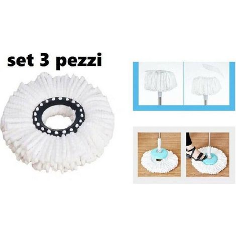Set 3 Pcs Single Replacement Rotomop Microfibre Mop Roto Mop Super Five X5