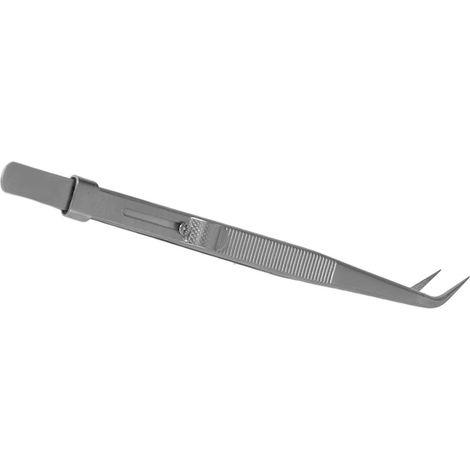 Pinzette aus legiertem Stahl mit verstellbarer Schiebeverriegelung, antimagnetische Pinzette für Elektronikreparaturen, gebogene Spitze (1/5)