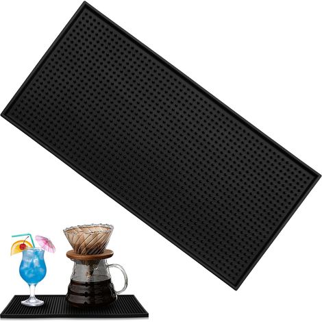 Tapis de Bar Antidérapant Cuisine Café 30x15cm - 1 pièce, noir, 30x15cm - tapis service bar restaurant comptoir protection - bar (1/5)
