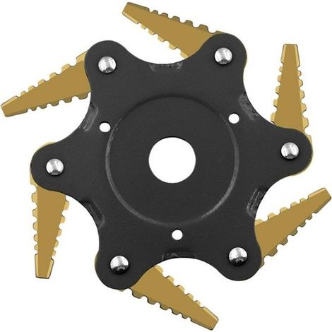 Lame de tondeuse à gazon, 6 lames métalliques, tête de coupe, 1 pc (noir) (1/5)