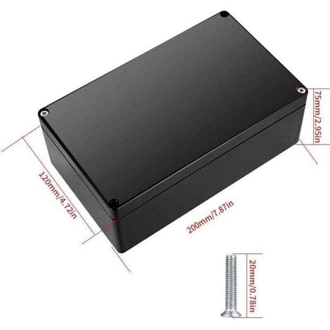 Boite de Derivation Etanche IP67 Electrique Exterieur, Boîte de Jonction Connecteurs, Boitier Plastique Electronique Extérieur (Noir 20X12X7.5CM) (1/4)