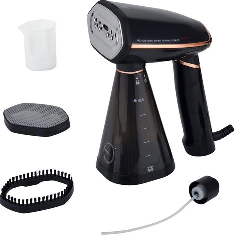 Steameo Tragbarer Dampfgarer 1600 W  Reise-Vertikal-Handdampfer  Leicht und kompakt  Anti-Falten  Fusselbürste + Geschenkhülle im Lieferumfang enthalten  Für Textilien, Kleidung, Kostüme